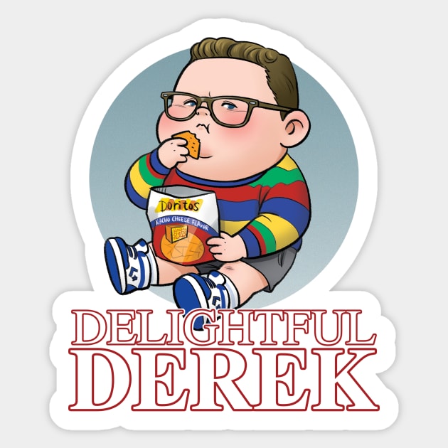 Delightful Derek Sticker by naybacca